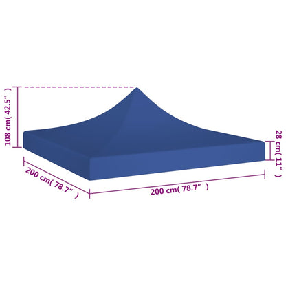 Partyzelt-Dach 2x2 m Blau 270 g/m²