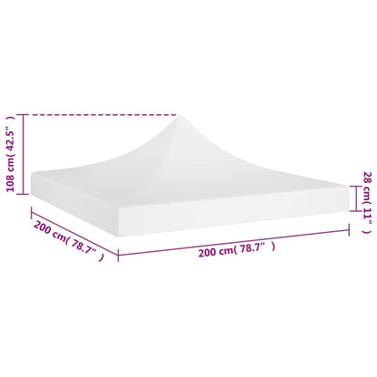 Partyzelt-Dach 2x2 m Weiß 270 g/m²