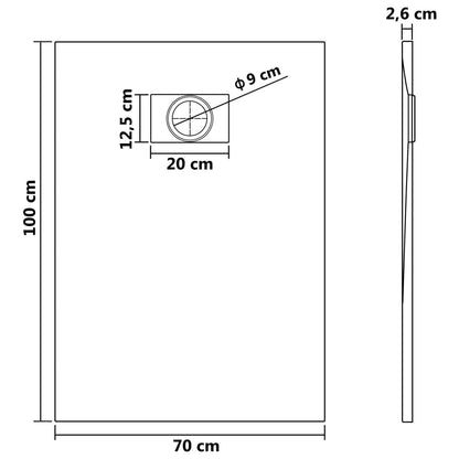 Duschwanne SMC Braun 100x70 cm