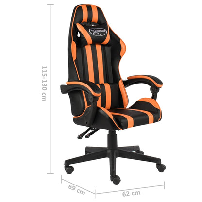 Gaming-Stuhl Schwarz und Orange Kunstleder