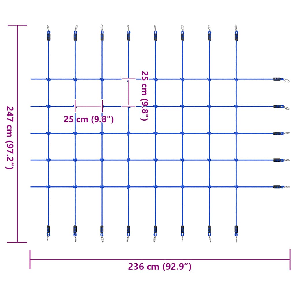 Kletternetz 200x150 cm Blau