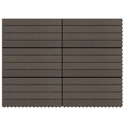 Terrassenfliesen 6 Stk. WPC 60x30 cm 1,08 m² Dunkelbraun