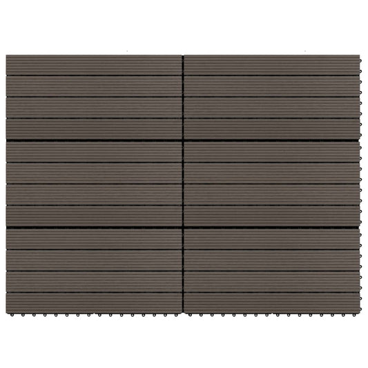 Terrassenfliesen 6 Stk. WPC 60x30 cm 1,08 m² Dunkelbraun