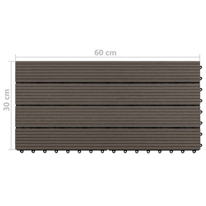 Terrassenfliesen 6 Stk. WPC 60x30 cm 1,08 m² Dunkelbraun