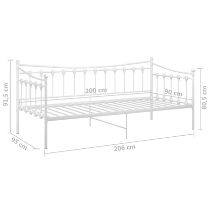 Schlafsofa Bettgestell Weiß Metall 90x200 cm