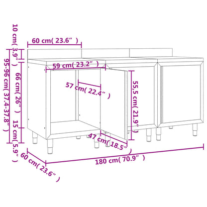 Arbeitsschrank 180x60x96 cm Edelstahl