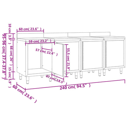 Arbeitsschrank 240x60x96 cm Edelstahl