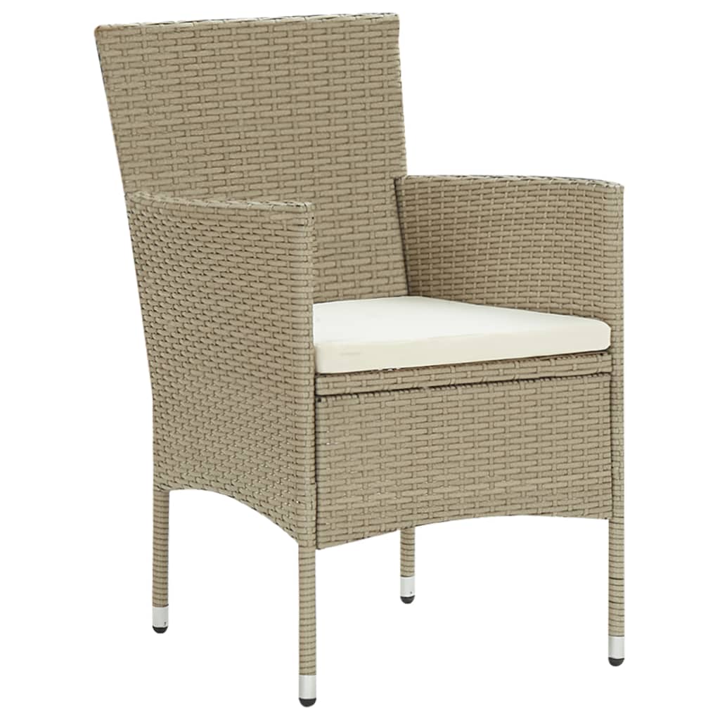 5-tlg. Garten-Essgruppe Poly Rattan Beige