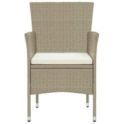 5-tlg. Garten-Essgruppe Poly Rattan Beige