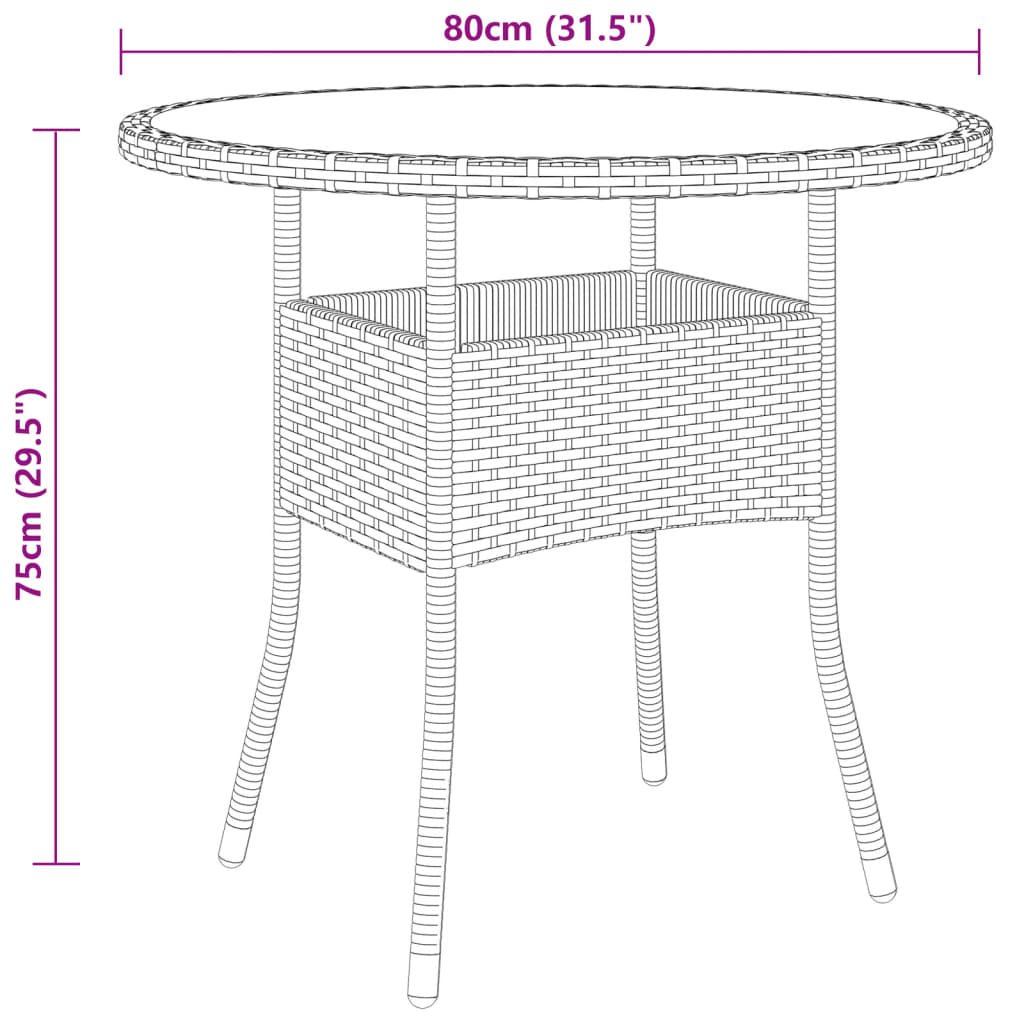 5-tlg. Garten-Essgruppe Poly Rattan Beige