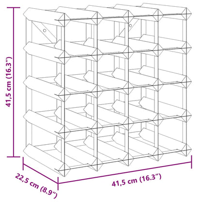 Weinregal für 20 Flaschen Schwarz Massivholz Kiefer