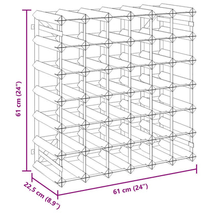 Weinregal für 42 Flaschen Schwarz Massivholz Kiefer