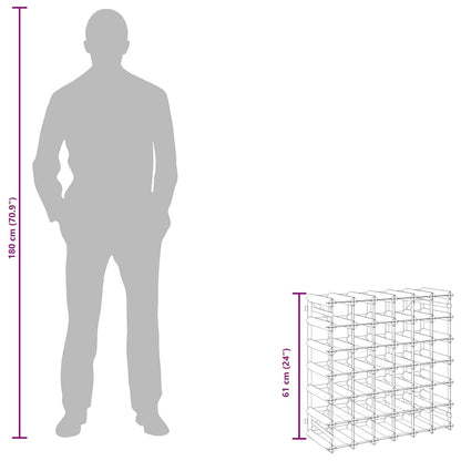 Weinregal für 42 Flaschen Schwarz Massivholz Kiefer