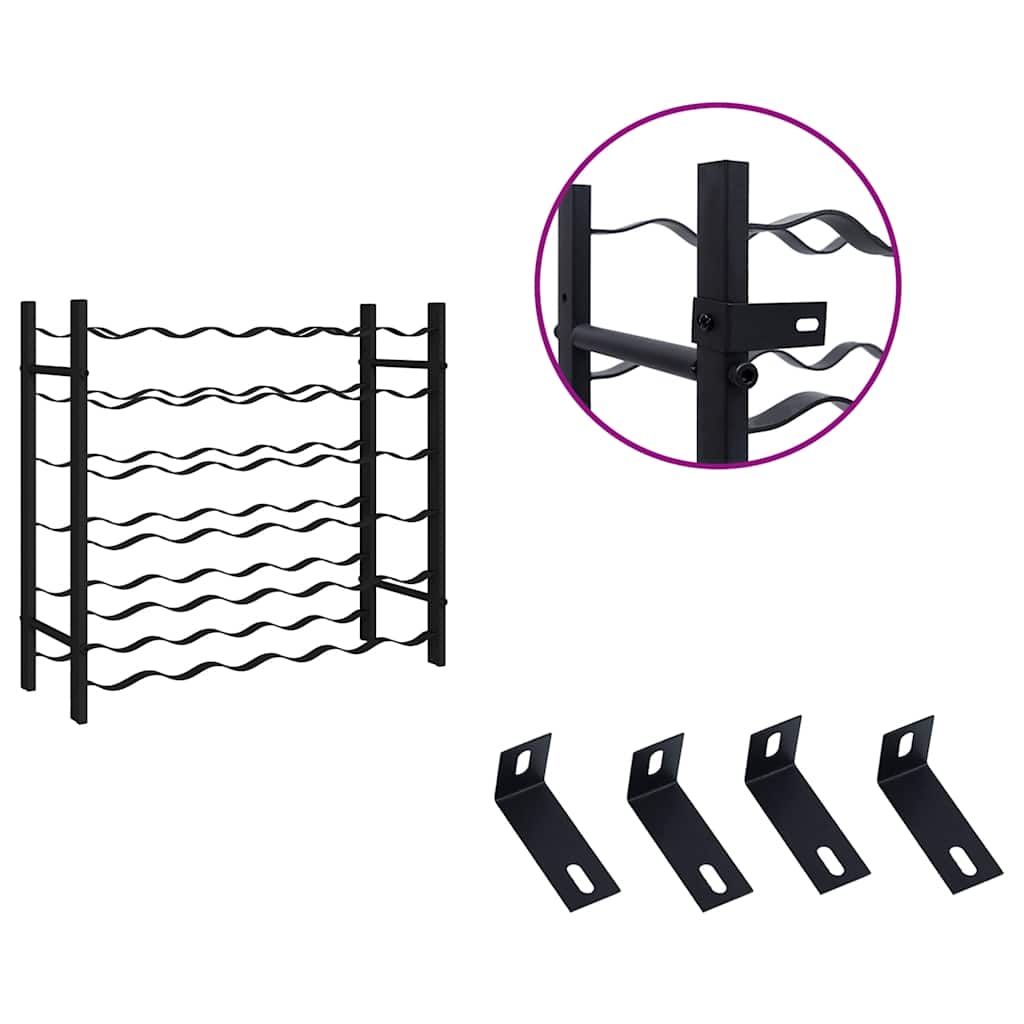 Weinregal für 36 Flaschen Schwarz Eisen