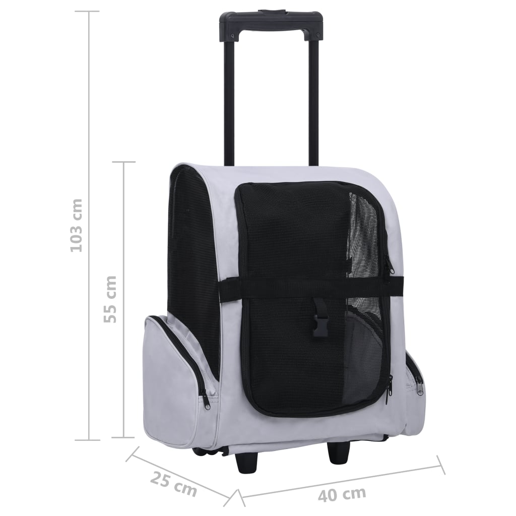 Trolley für Haustiere 3-in-1 Faltbar Grau