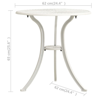 3-tlg. Bistro-Set Aluminiumguss Weiß