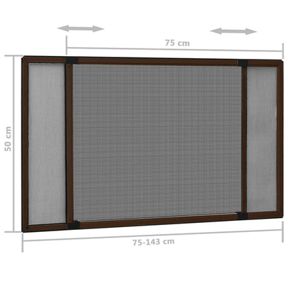 Ausziehbarer Insektenschutz für Fenster Braun (75-143)x50 cm