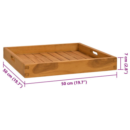 Serviertablett 50x50 cm Massivholz Teak