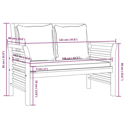 4-tlg. Garten-Lounge-Set mit Kissen Massivholz Akazie