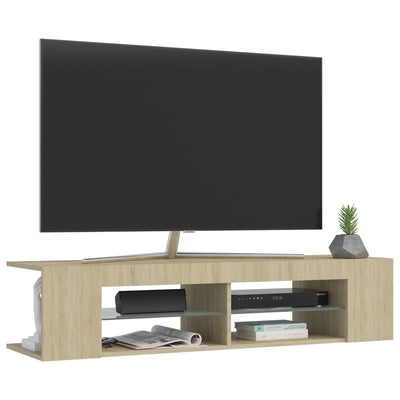 TV-Schrank mit LED-Leuchten Sonoma-Eiche 135x39x30 cm