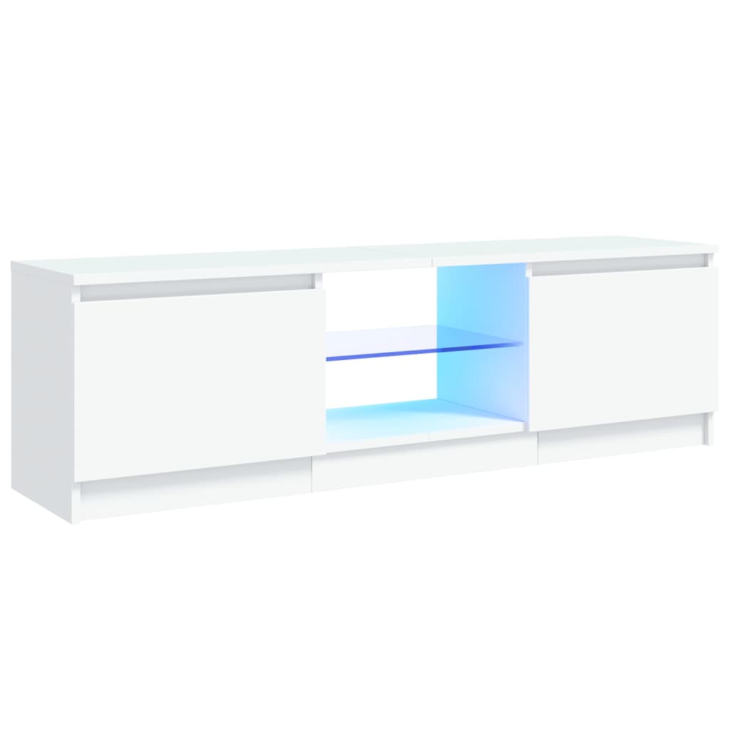 TV-Schrank mit LED-Leuchten Weiß 120x30x35,5 cm