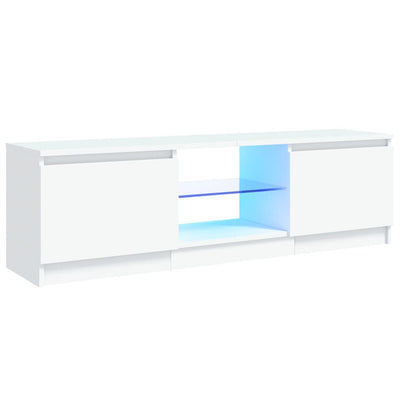 TV-Schrank mit LED-Leuchten Weiß 120x30x35,5 cm