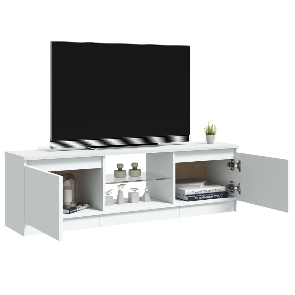 TV-Schrank mit LED-Leuchten Weiß 120x30x35,5 cm