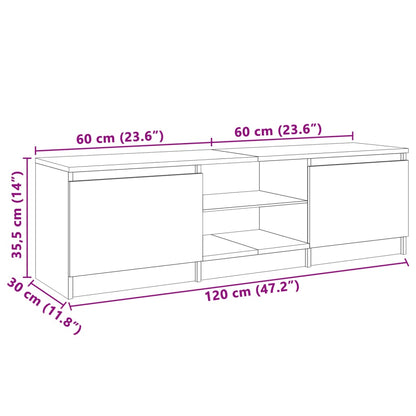 TV-Schrank mit LED-Leuchten Weiß 120x30x35,5 cm