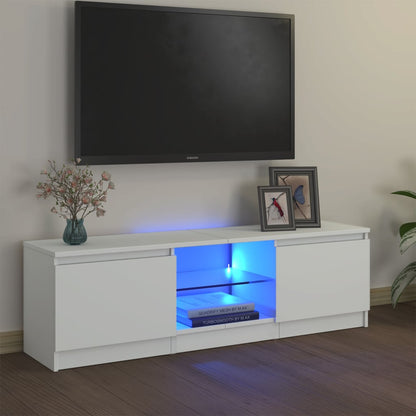 TV-Schrank mit LED-Leuchten Weiß 120x30x35,5 cm