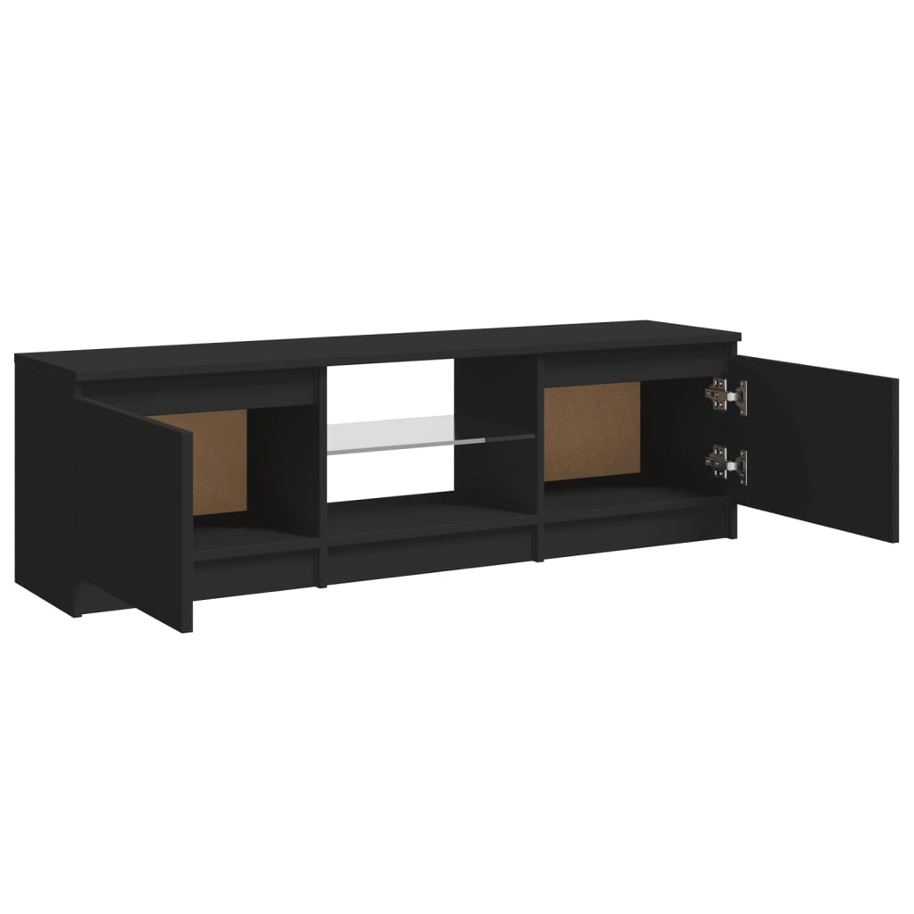 TV-Schrank mit LED-Leuchten Schwarz 120x30x35,5 cm