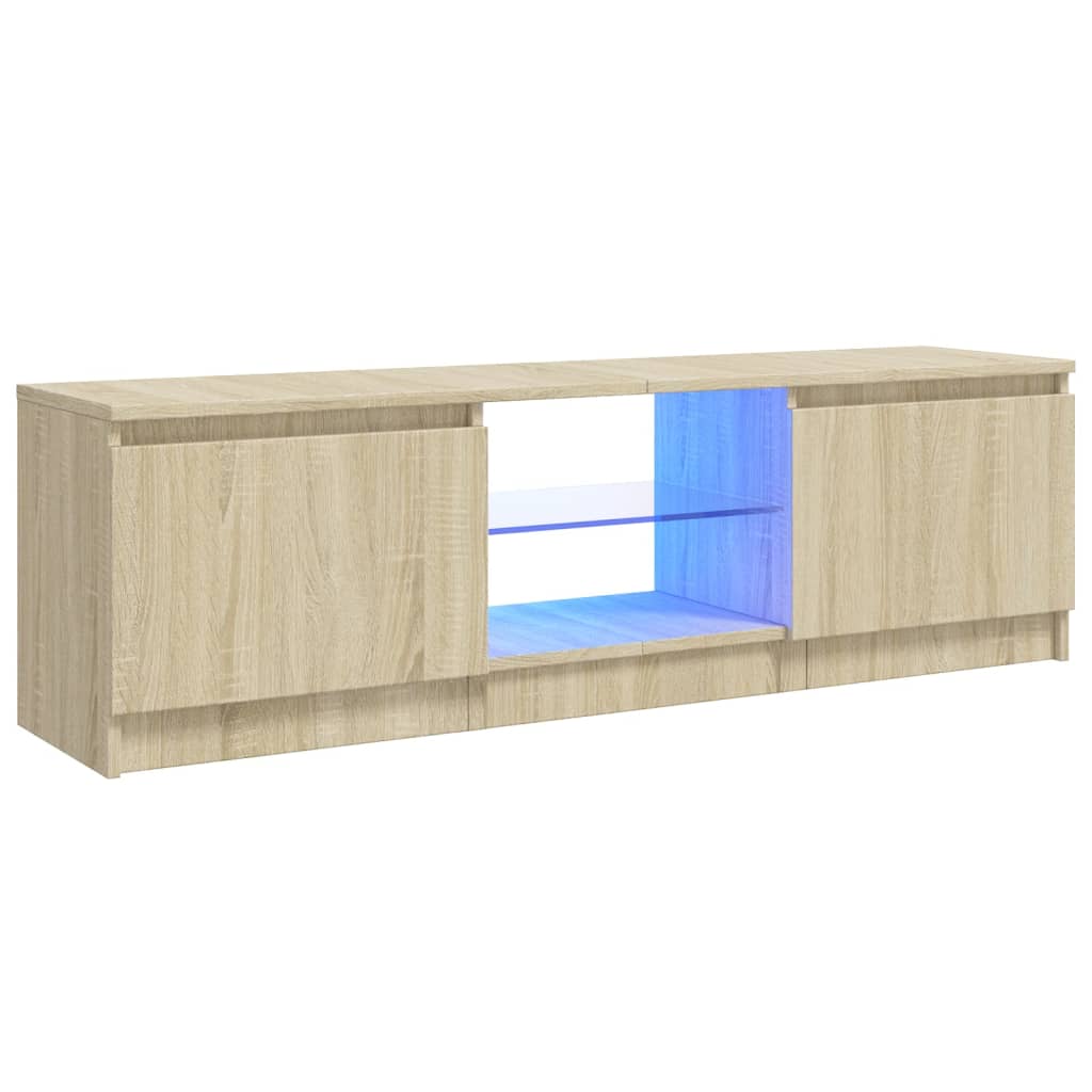 TV-Schrank mit LED-Leuchten Sonoma-Eiche 120x30x35,5 cm