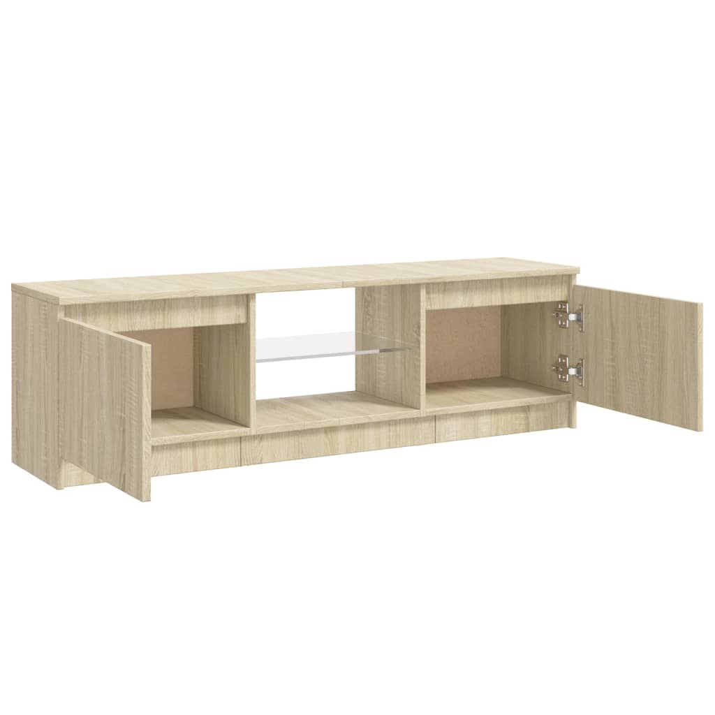 TV-Schrank mit LED-Leuchten Sonoma-Eiche 120x30x35,5 cm