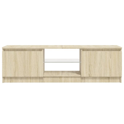 TV-Schrank mit LED-Leuchten Sonoma-Eiche 120x30x35,5 cm