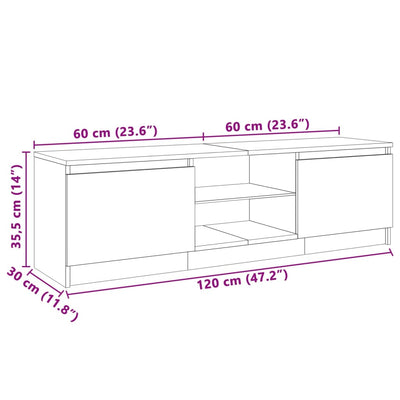 TV-Schrank mit LED-Leuchten Sonoma-Eiche 120x30x35,5 cm