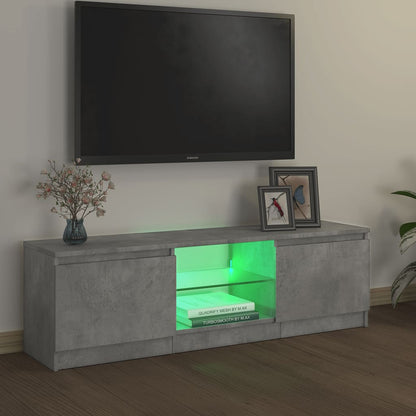 TV-Schrank mit LED-Leuchten Betongrau 120x30x35,5 cm