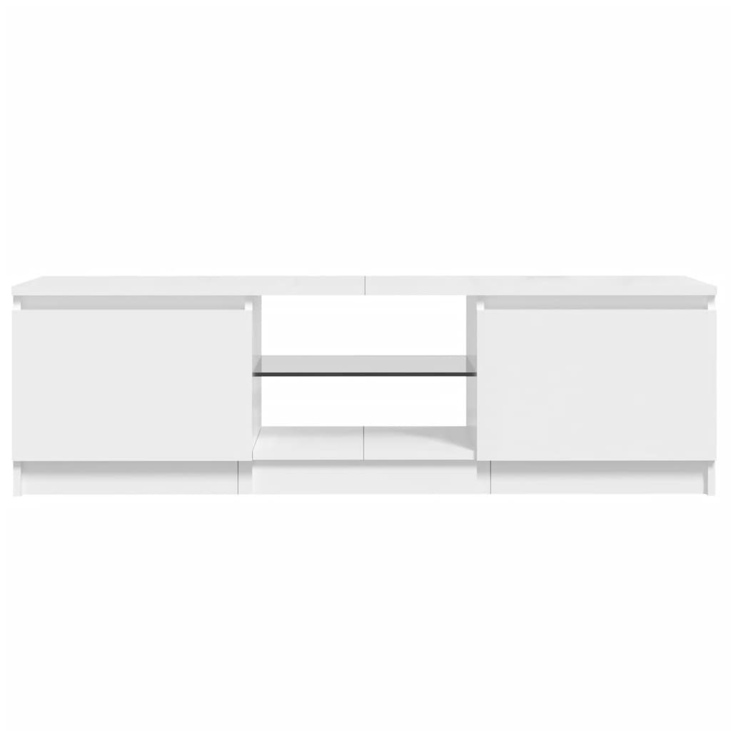 TV-Schrank mit LED-Leuchten Hochglanz-Weiß 120x30x35,5 cm