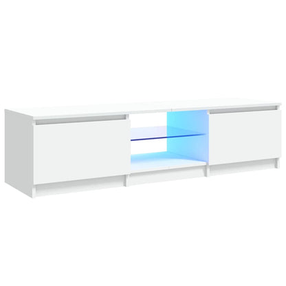 TV-Schrank mit LED-Leuchten Weiß 140x40x35,5 cm