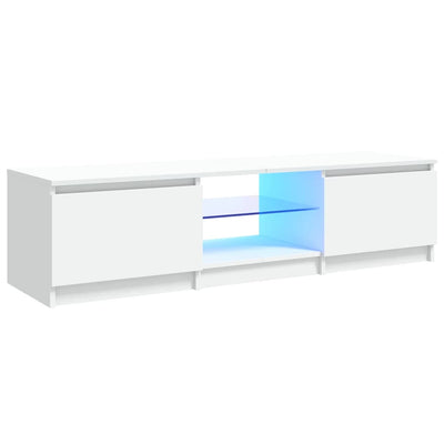 TV-Schrank mit LED-Leuchten Weiß 140x40x35,5 cm