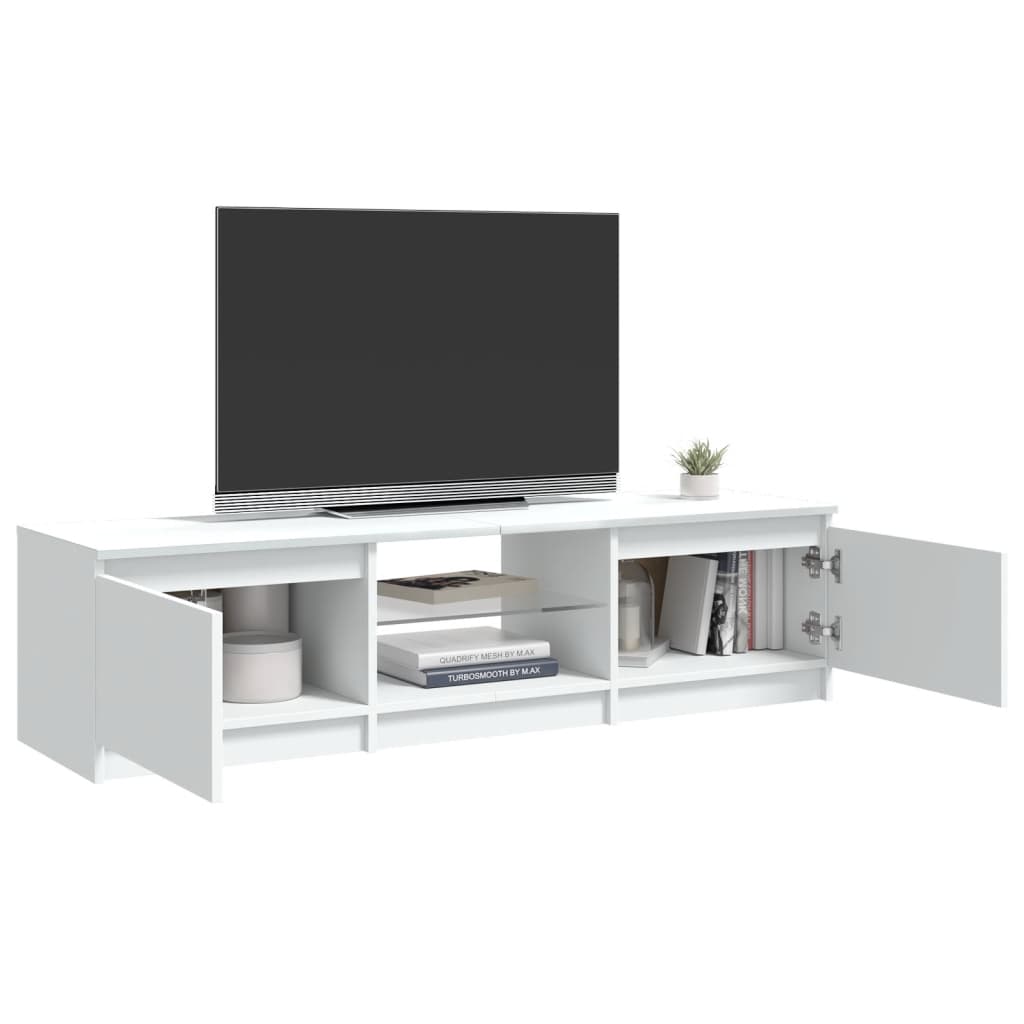 TV-Schrank mit LED-Leuchten Weiß 140x40x35,5 cm