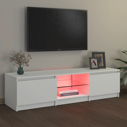 TV-Schrank mit LED-Leuchten Weiß 140x40x35,5 cm