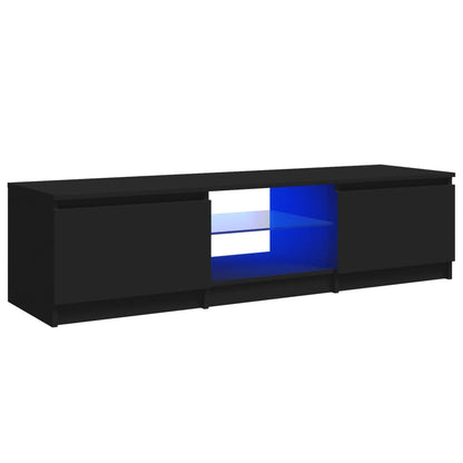 TV-Schrank mit LED-Leuchten Schwarz 140x40x35,5 cm