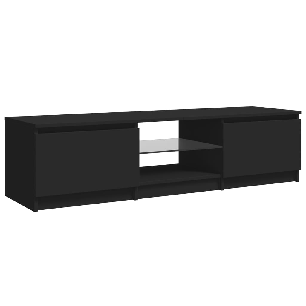 TV-Schrank mit LED-Leuchten Schwarz 140x40x35,5 cm