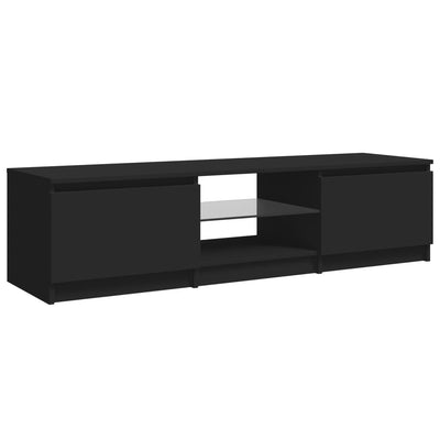 TV-Schrank mit LED-Leuchten Schwarz 140x40x35,5 cm