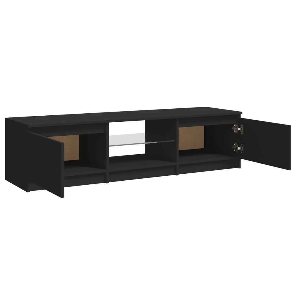 TV-Schrank mit LED-Leuchten Schwarz 140x40x35,5 cm