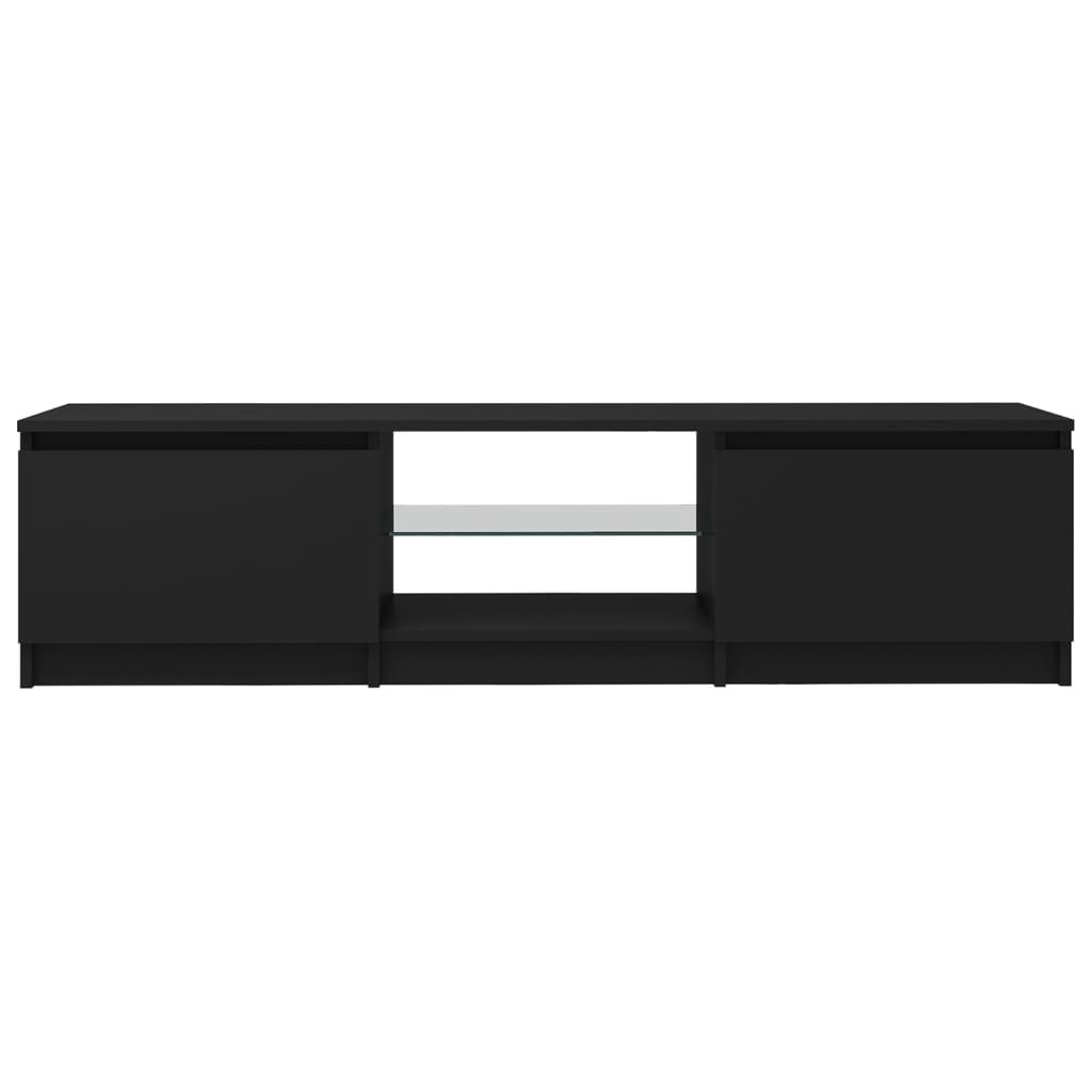 TV-Schrank mit LED-Leuchten Schwarz 140x40x35,5 cm