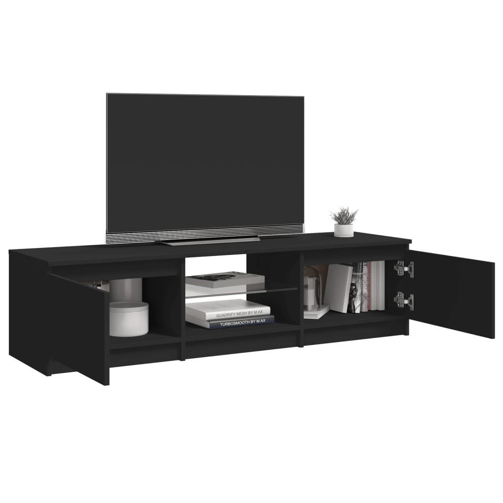 TV-Schrank mit LED-Leuchten Schwarz 140x40x35,5 cm