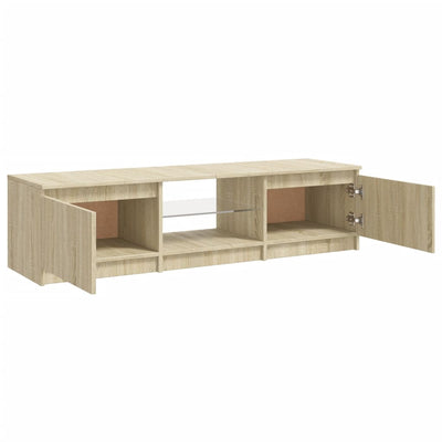 TV-Schrank mit LED-Leuchten Sonoma-Eiche 140x40x35,5 cm