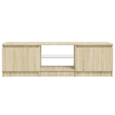 TV-Schrank mit LED-Leuchten Sonoma-Eiche 140x40x35,5 cm