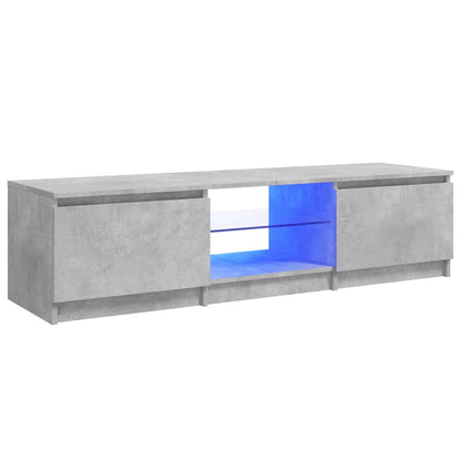 TV-Schrank mit LED-Leuchten Betongrau 140x40x35,5 cm