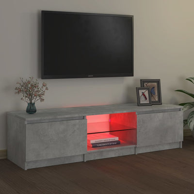 TV-Schrank mit LED-Leuchten Betongrau 140x40x35,5 cm